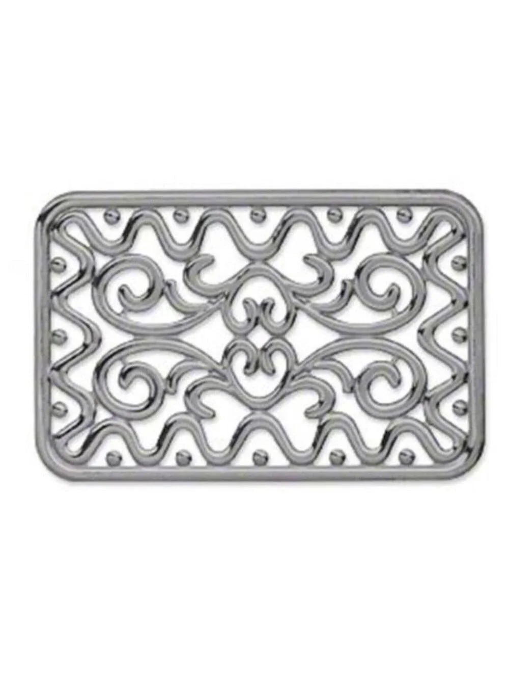 2 Gunmetal Black Filigree L Rectangle Focal Beads Pendants Components 49x32mm